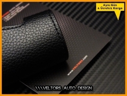 Mercedes Carlsson Logo Amblem Gerçek Deri Anahtarlık
