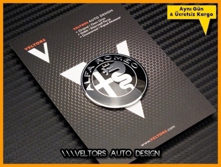 Alfa Romeo Yeni Nesil Siyah Direksiyon Logo Amblem