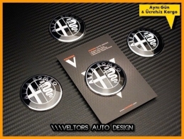 Alfa Romeo Jant Göbeği Logo Amblem Seti