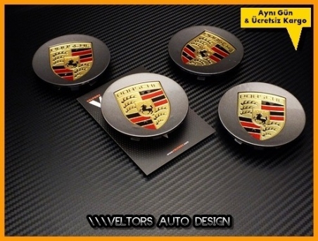 Porsche Logo Amblem Jant Göbeği Göbek Kapak Seti