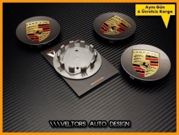 Porsche Logo Amblem Jant Göbeği Göbek Kapak Seti