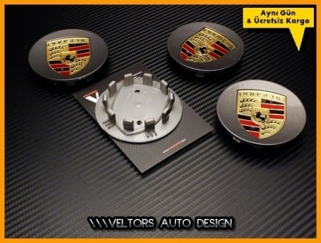 Porsche Logo Amblem Jant Göbeği Göbek Kapak Seti