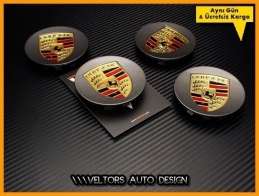 Porsche Logo Amblem Jant Göbeği Göbek Kapak Seti