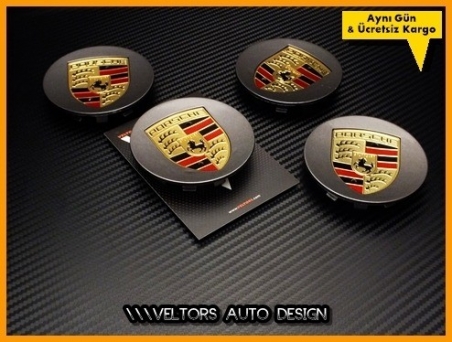 Porsche Logo Amblem Jant Göbeği Göbek Kapak Seti