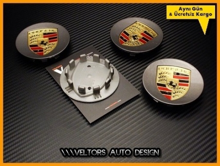 Porsche Logo Amblem Jant Göbeği Göbek Kapak Seti