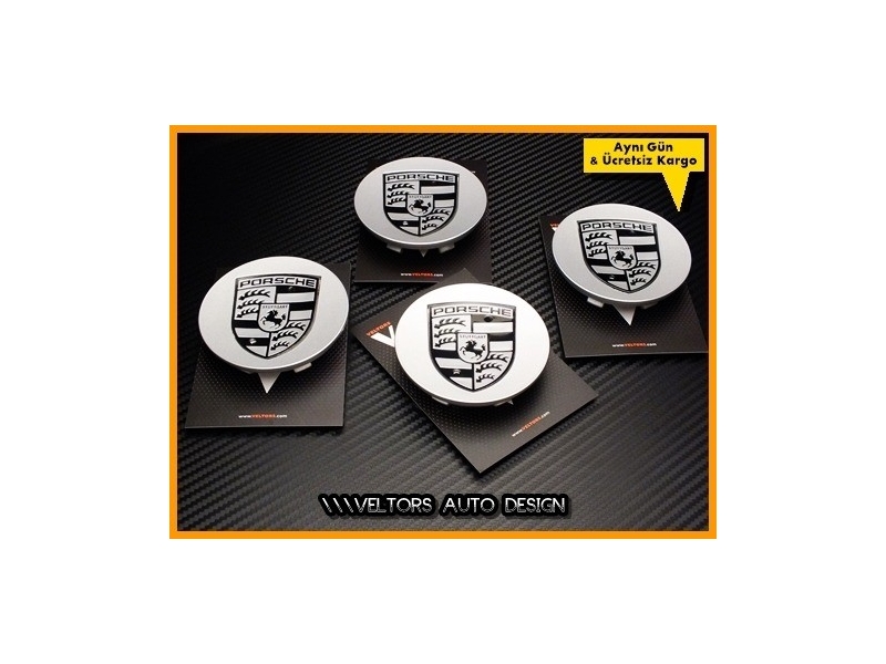 Porsche Logo Amblem Series Jant Göbeği Göbek Kapak Seti Porsche Logo Amblem Series Jant Göbeği Göbek Kapak Seti