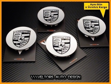 Porsche Logo Amblem Series Jant Göbeği Göbek Kapak Seti