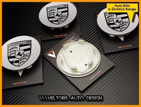Porsche Logo Amblem Series Jant Göbeği Göbek Kapak Seti