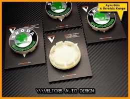 Skoda Logo Amblem Orjinal Jant Göbek Kapak Seti