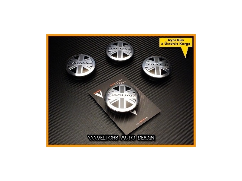 Jaguar Logo Amblem Jant Göbeği Göbek Kapak Seti