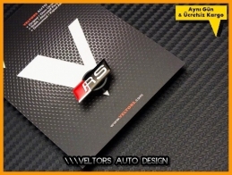 Audi RS Black / Siyah Direksiyon Logo Amblem