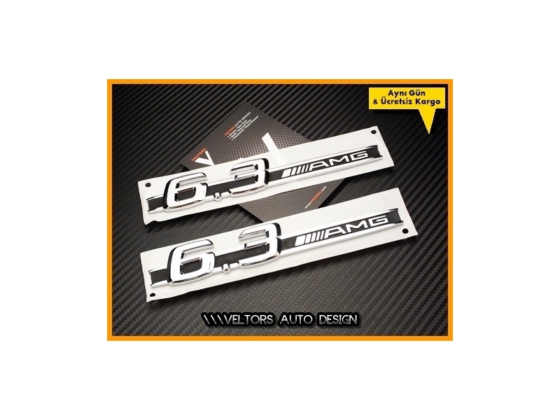 Mercedes 6.3 AMG Yan Logo Yazı Amblem Seti