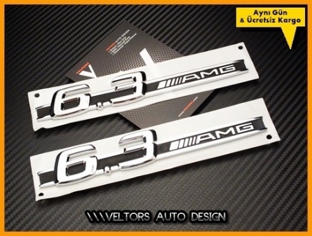Mercedes 6.3 AMG Yan Logo Yazı Amblem Seti