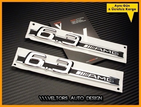 Mercedes 6.3 AMG Yan Logo Yazı Amblem Seti