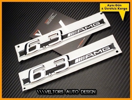 Mercedes 6.3 AMG Yan Logo Yazı Amblem Seti
