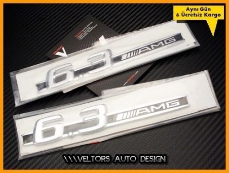 Mercedes 6.3 AMG Yan Logo Yazı Amblem Seti
