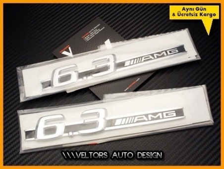 Mercedes 6.3 AMG Yan Logo Yazı Amblem Seti