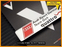Audi Quattro Sport Germany Team Torpido Kokpit Plaket Logo Amblem