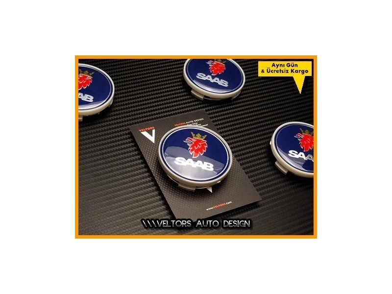 Saab Logo Amblem Orjinal Jant Göbek Kapak Seti