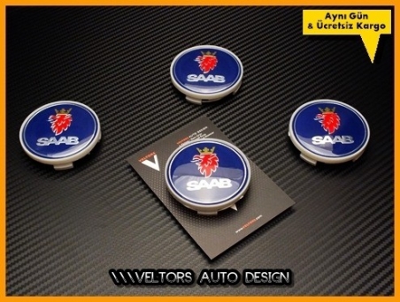 Saab Logo Amblem Orjinal Jant Göbek Kapak Seti