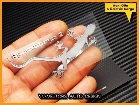 Audi Quattro Gecko Metal Body Logo Amblem