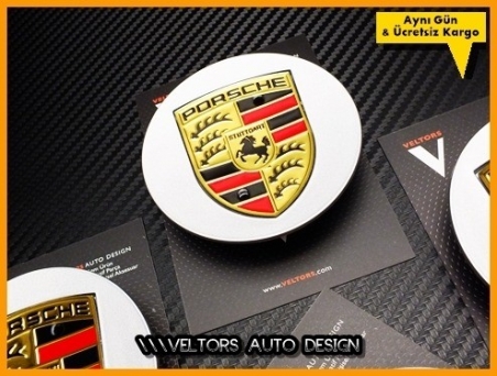 Porsche Logo Amblem Jant Göbeği Göbek Kapak Seti