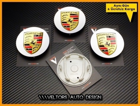 Porsche Logo Amblem Jant Göbeği Göbek Kapak Seti