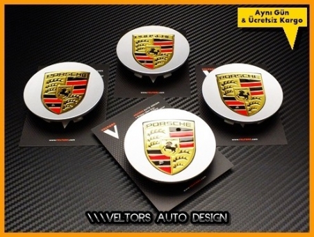Porsche Logo Amblem Jant Göbeği Göbek Kapak Seti