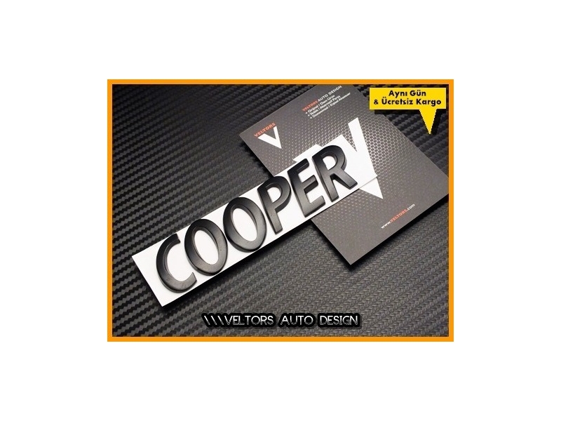 Mini Cooper Black / Siyah Bagaj Yazı Logo Amblem