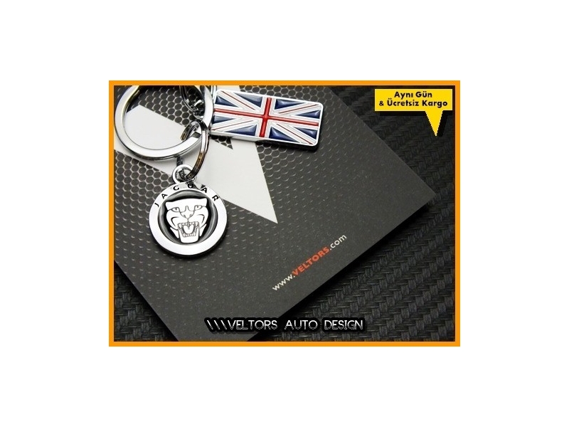 Jaguar Logo Amblem Özel 3D Krom Anahtarlık