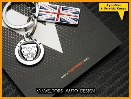 Jaguar Logo Amblem Özel 3D Krom Anahtarlık