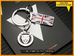 Jaguar Logo Amblem Özel 3D Krom Anahtarlık