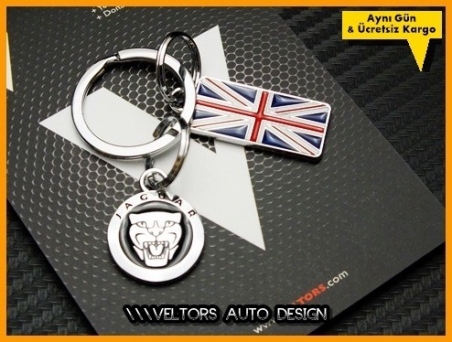 Jaguar Logo Amblem Özel 3D Krom Anahtarlık