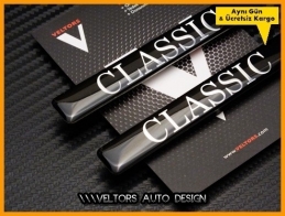 Mercedes Classic Yan Logo Amblem Seti