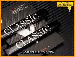 Mercedes Classic Yan Logo Amblem Seti