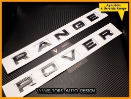Range Rover Siyah Black Kaput Bagaj Yazı Logo Amblem