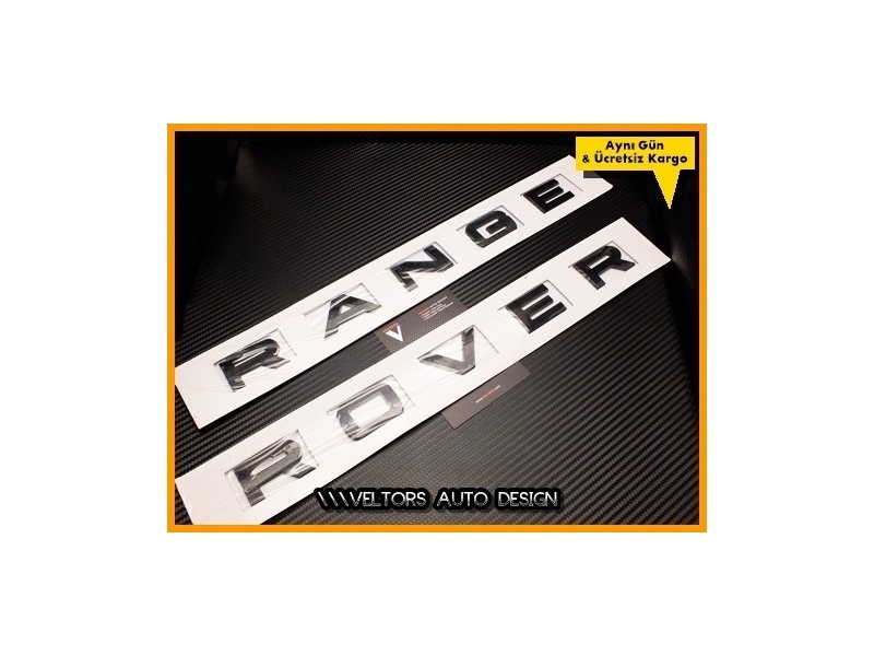Range Rover Siyah Black Kaput Bagaj Yazı Logo Amblem