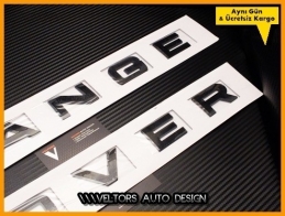 Range Rover Siyah Black Kaput Bagaj Yazı Logo Amblem