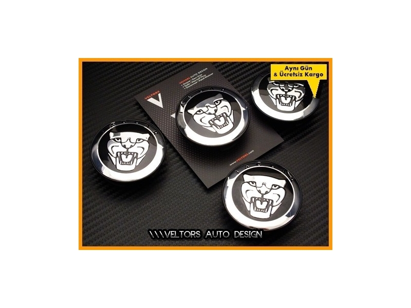 Jaguar Logo Amblem Jant Göbeği Göbek Kapak Seti