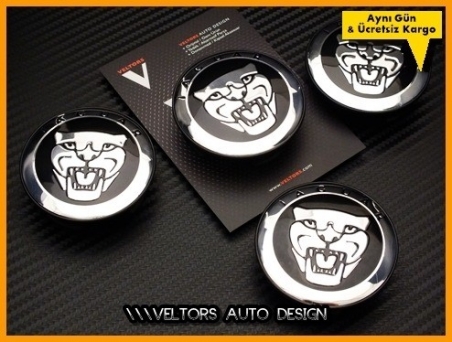 Jaguar Logo Amblem Jant Göbeği Göbek Kapak Seti