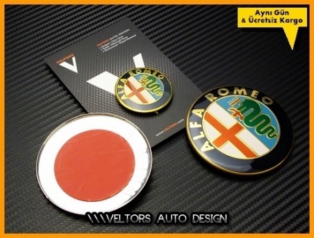 Alfa Romeo Kaput Bagaj Direksiyon Logo Amblem Seti