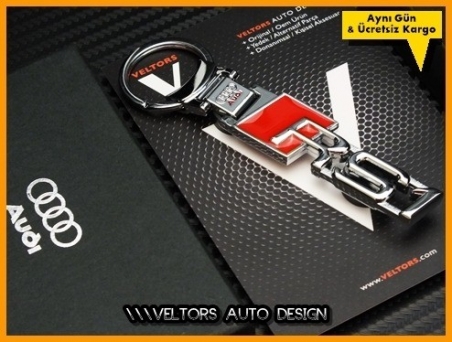 Audi A1 Logo Amblem RS1 Özel Krom Anahtarlık