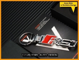 Audi A1 Logo Amblem RS1 Özel Krom Anahtarlık Audi A1 Logo Amblem RS1 Özel Krom Anahtarlık