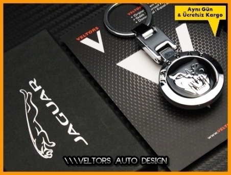 Jaguar Logo Amblem Özel Krom Anahtarlık