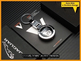 Jaguar Logo Amblem Özel Krom Anahtarlık