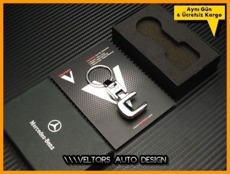 Mercedes C Class Serisi Logo Amblem Özel Krom C Anahtarlık