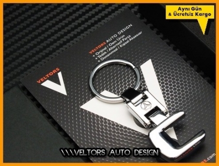 Mercedes C Class Serisi Logo Amblem Özel Krom C Anahtarlık