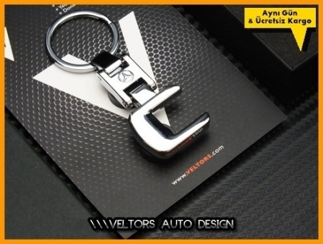 Mercedes C Class Serisi Logo Amblem Özel Krom C Anahtarlık