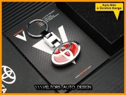 Toyota Logo Amblem Özel Krom Kırmızı Toyota Anahtarlık