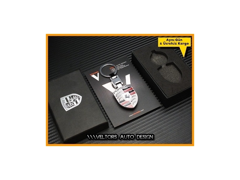 Porsche Logo Amblem Boxed Porsche Anahtarlık